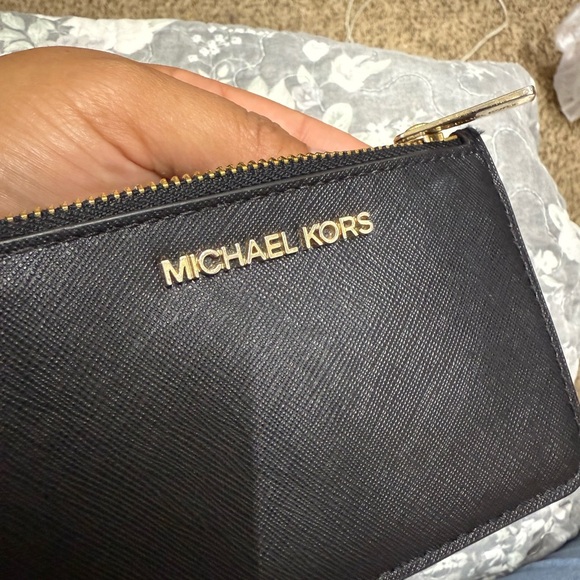 Michael Kors Black Card Holder with Gold Accents - Picture 2 of 7